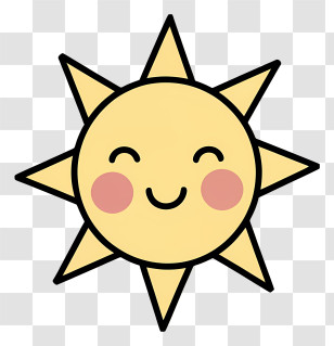 Smiling Sun - Happy Sun Smiley Cartoon Transparent PNG