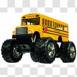 School Bus Yellow Monster Truck Die-cast Toy - Wheel Transparent PNG