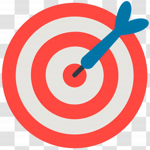 Bullseye Emoji - Red Target With Blue Dart Transparent PNG