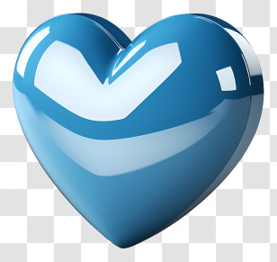 Heart Shaped - Blue Shiny Heart Design Transparent PNG