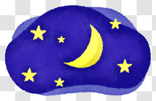 Night - Crescent Moon And Stars In The Night Sky Transparent PNG