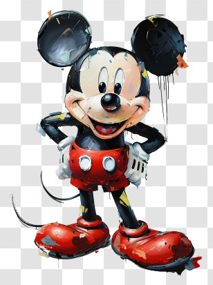 Mickey - Iconic Cartoon Mouse Character In Stylish Illustration Transparent PNG