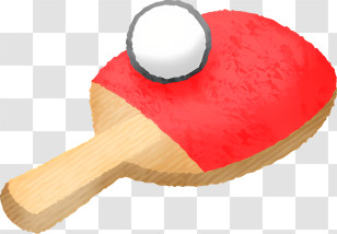 Tennis - Red Ping Pong Paddle With Ball Transparent PNG