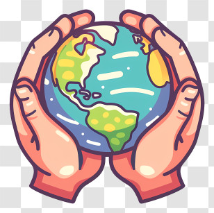 Hands Holding Planet Earth - Hands Holding A Globe For Planet Protection Transparent PNG