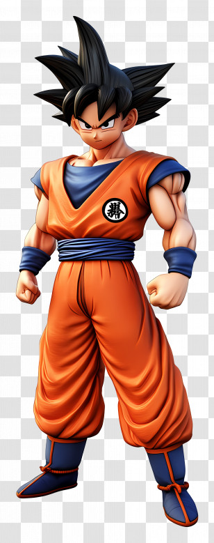 Goku - Anime Warrior With Blue Hair Transparent PNG