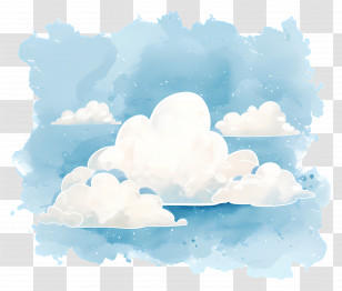 Watercolor Cloud - Clouds In Watercolor Effect Illustration Transparent PNG