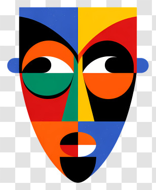 Colorful Mask - Colorful Abstract Face Art Transparent PNG