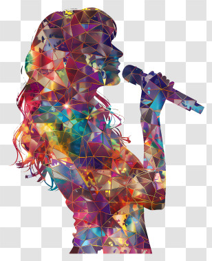Taylor Swift Silhouette - Colorful Singer Silhouette Transparent PNG