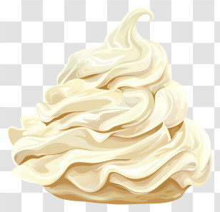 Meringue Cookie - Creamy Whipped Cream Transparent PNG