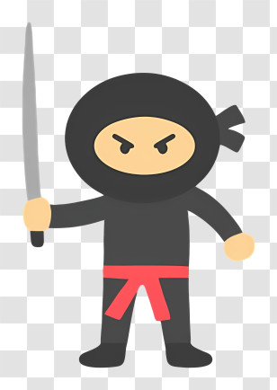 Lego Ninja - Ninja With Sword In Black Suit Transparent PNG
