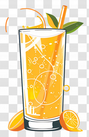 Sports Drink - Illustration Of A Glass Of Orange Juice Transparent PNG