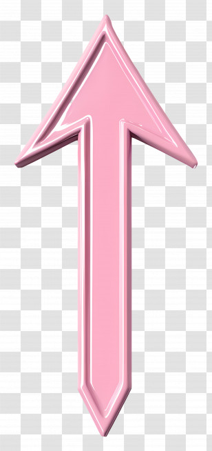 North Arrow - Glossy Pink Upward Pointing Arrow Transparent PNG