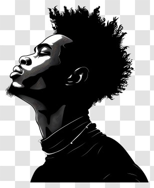 Black Man - Artistic Silhouette Portrait Transparent PNG