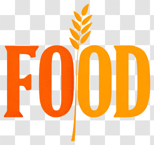 Food Logo - Food Wordmark With Wheat Stalk Transparent PNG