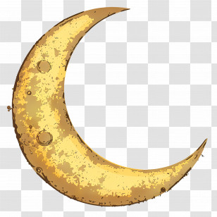 Crescent Moon - Golden Crescent Moon Transparent PNG
