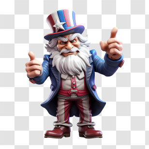 Uncle Sam Day - Uncle Sam Cartoon With Patriotic Gesture Transparent PNG