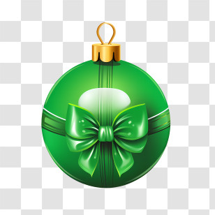 Christmas Ball - Green Christmas Ornament With Elegant Bow Transparent PNG