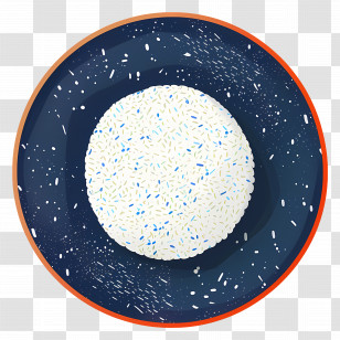Plate With Rice - Bowl Of Rice On Plate Transparent PNG