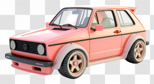 Cartoon - Compact Pink Car Illustration Transparent PNG