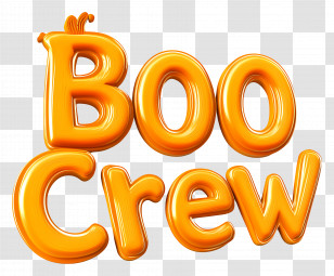 Boo Crew - Orange Boo Crew Text For Halloween Transparent PNG