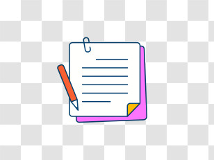 Notes - Paper And Pencil Illustration In Flat Style Transparent PNG