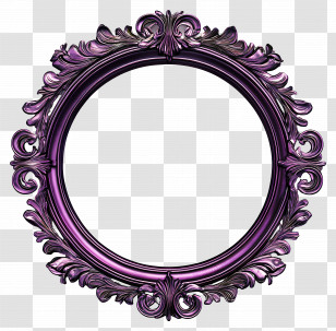 Circle Frame - Ornate Purple Vintage Frame Design Transparent PNG