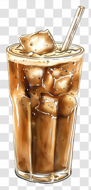 Iced Coffee - Iced Drink Glass Illustration Transparent PNG