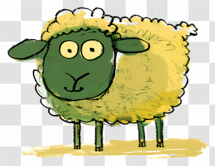 Cartoon Sheep - Cartoon Green Sheep Illustration Transparent PNG