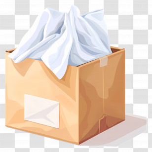 Paper Tissues - Cardboard Box With Cloth Transparent PNG