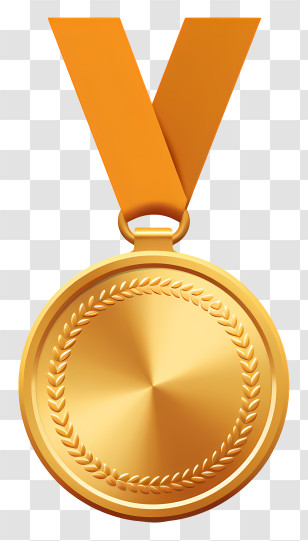 Gold Medal - Gold Medal With Ribbon For Achievement Transparent PNG