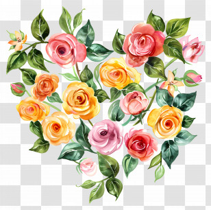 Heart Flower - Heart-Shaped Floral Decoration Transparent PNG