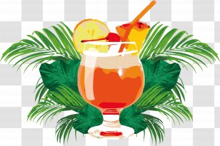 Cocktail Orange Juice Mai Tai Drink - Summer Poster Transparent PNG