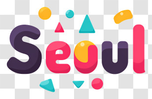 Seoul - Colorful Seoul Logo Typography Transparent PNG