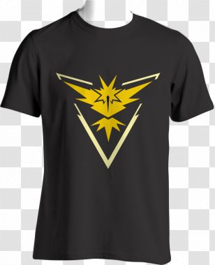 Decal Sticker Video Games Logo Zapdos Pokemon Go Team Instinct Yellow Shirt Transparent Png - pokemon go team instinct shirt transparent roblox