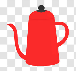 Food - Simple Red Teapot Illustration Transparent PNG