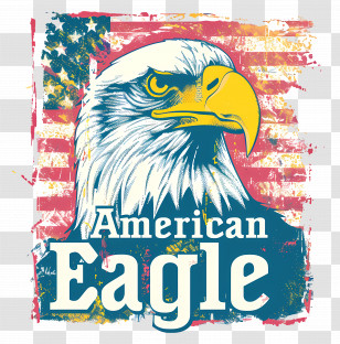 American Eagle Day - American Eagle With Flag Background Transparent PNG