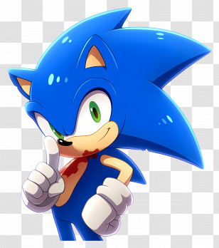 Sonic The Hedgehog - Dynamic Blue Hedgehog Character In Action Transparent PNG