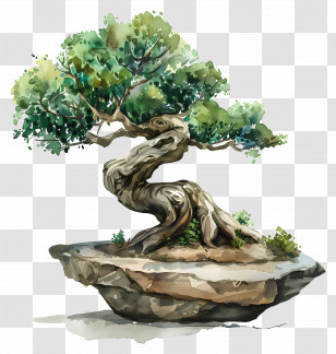 Bonsai Tree - Bonsai Tree Artistic Painting Transparent PNG