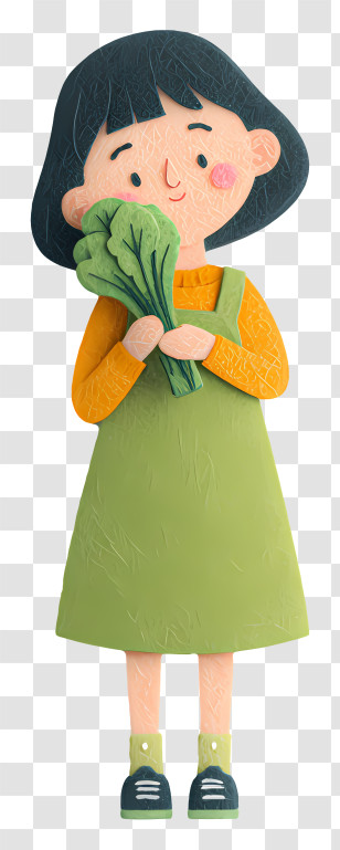 Girl Eating Vegetable - Girl Holding Fresh Vegetables Transparent PNG