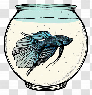 Cartoon Fish In Bowl - Cartoon Fish In A Bowl Transparent PNG
