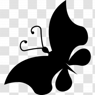 Butterfly Silhouette - Black Butterfly Silhouette Design Transparent PNG