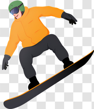 Silhouette - Snowboarder Mid-Trick In Winter Gear Transparent PNG