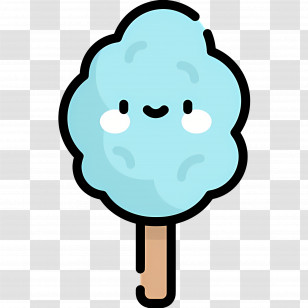 Cotton Candy - Sweet Blue Cotton Candy Transparent PNG
