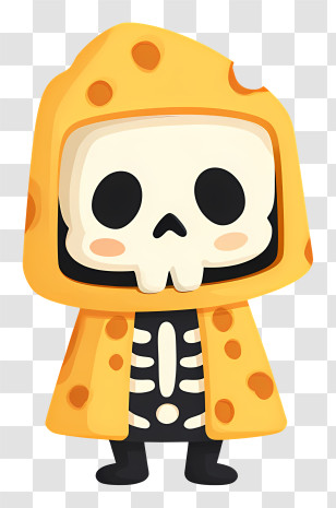Cheese Cloak Skeleton - Cheesy Hooded Skeleton Transparent PNG