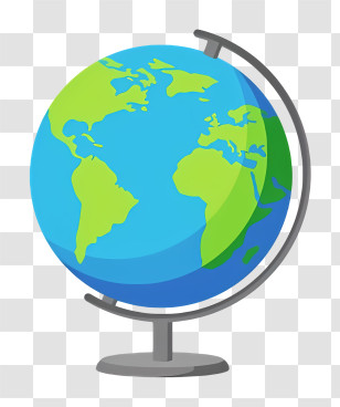 Icon - Blue And Green Educational Globe Transparent PNG