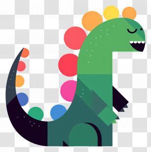 Cartoon Dinosaur - Colorful Cartoon Dinosaur Illustration Transparent PNG
