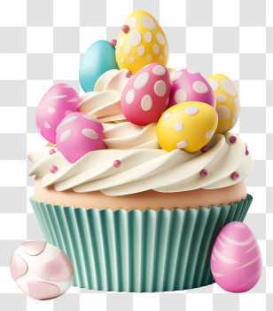 Easter Sunday - Decorative Easter Egg Cupcake Transparent PNG