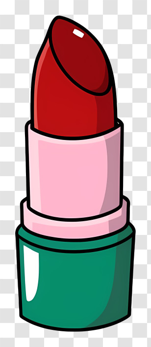 Cartoon - Cartoon Illustration Of Red Lipstick Transparent PNG