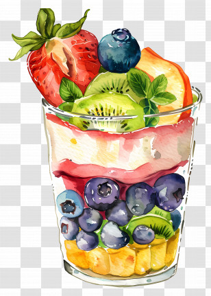 Fruit Parfait - Fruit Parfait In A Glass Transparent PNG