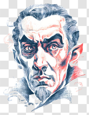 Dracula Head - Gothic Vampire Portrait Transparent PNG